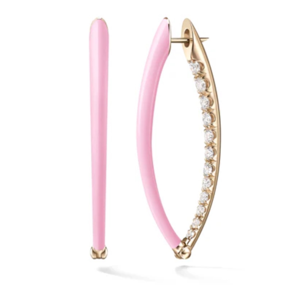 Nwt Marlyn Schiff Earrings Pave Drop Hoop Rhinestone Enamel 23$